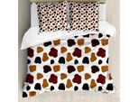 Abakuhaus Copripiumino Con Stampa Mucca, Pelliccia Di Mucca Astratta, Antiacaro, Adatto A Chi Soffre Di Allergie, Con Federe, 155 Cm X 220 Cm - 80 X 80 Cm, Bianco Marrone Nero