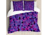Abakuhaus Copripiumino Aubergine, Mosaico A Piccoli Triangoli, Antiacaro, Adatto A Chi Soffre Di Allergie, Con Federe, 200 Cm X 200 Cm - 80 X 80 Cm, Multicolore