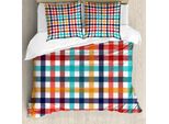 Abakuhaus Copripiumino A Quadri, Fresh Summer Gingham, Antiacaro, Adatto A Chi Soffre Di Allergie, Con Federe, 155 Cm X 220 Cm - 80 X 80 Cm, Multicolore