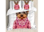 Abakuhaus Copripiumino Yorkie, Cane In Forma Umanoide, Antiacaro, Adatto A Chi Soffre Di Allergie, Con Federe, 200 Cm X 200 Cm - 80 X 80 Cm, Multicolore