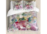 Abakuhaus Copripiumino Acquerello, Ballerina Orientale, Antiacaro, Adatto A Chi Soffre Di Allergie, Con Federe, 200 Cm X 200 Cm - 80 X 80 Cm, Multicolore