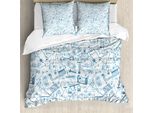 Copripiumino Abakuhaus, Disegno A Tema Fisico, Antiacaro, Adatto A Chi Soffre Di Allergie, Con Federe, 155 Cm X 220 Cm - 80 X 80 Cm, Blu Azzurro