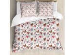 Abakuhaus Copripiumino, Cuori Di Varie Forme, Antiacaro, Adatto A Chi Soffre Di Allergie, Con Federe, 200 Cm X 200 Cm - 80 X 80 Cm, Multicolore