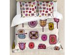 Abakuhaus Copripiumino Hipster, Forme Astratte Colorate, Antiacaro, Adatto A Chi Soffre Di Allergie, Con Federe, 200 Cm X 200 Cm - 80 X 80 Cm, Multicolore