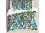 Abakuhaus Copripiumino Per Asilo Nido, Coniglietto Kawai Happy, Antiacaro, Adatto A Chi Soffre Di Allergie, Con Federe, 155 Cm X 220 Cm - 80 X 80 Cm, Multicolore