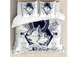 Abakuhaus Copripiumino Avventura, Boho Mountains Arrows, Antiacaro, Adatto A Chi Soffre Di Allergie, Con Federe, 155 Cm X 220 Cm - 80 X 80 Cm, Blu Scuro E Bianco