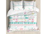 Abakuhaus Copripiumino Hipster, Arte Boho Pastello, Antiacaro, Adatto A Chi Soffre Di Allergie, Con Federe, 155 Cm X 220 Cm - 80 X 80 Cm, Multicolore