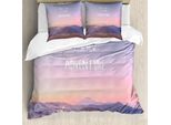 Abakuhaus Copripiumino Adventure, Indonesia Scenic Land, Antiacaro, Adatto A Chi Soffre Di Allergie, Con Federe, 200 Cm X 200 Cm - 80 X 80 Cm, Rosa Pallido, Beige, Azzurro Pallido