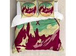 Abakuhaus Copripiumino Avventura, Trekking, Campeggio, Antiacaro, Adatto A Chi Soffre Di Allergie, Con Federe, 155 Cm X 220 Cm - 80 X 80 Cm, Multicolore