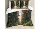 Abakuhaus Copripiumino Adventure, California Usa Roads, Antiacaro, Adatto A Chi Soffre Di Allergie, Con Federe, 200 Cm X 200 Cm - 80 X 80 Cm, Verde Bosco Grigio