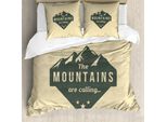 Abakuhaus Set Copripiumino Avventura Per Letti Matrimoniali, Stile Arrampicata, Antiacaro, Adatto A Chi Soffre Di Allergie, Con Federe, Nero Pesca