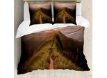 Abakuhaus Copripiumino Avventura, Cliff Sun Hike, Antiacaro, Adatto A Chi Soffre Di Allergie, Con Federe, 200 Cm X 200 Cm - 80 X 80 Cm, Fern Green