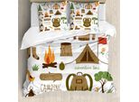 Abakuhaus Copripiumino Avventura, Attrezzatura Da Campeggio, Antiacaro, Adatto A Chi Soffre Di Allergie, Con Federe, 155 Cm X 220 Cm - 80 X 80 Cm, Multicolore