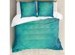 Abakuhaus Set Copripiumino Teal Per Letti Matrimoniali, Stile Retrò Grunge, Antiacaro, Adatto A Chi Soffre Di Allergie, Con Federe, Blu Turchese