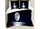 Abakuhaus Copripiumino Mond, Disegno Ethereal Theme, Antiacaro, Adatto A Chi Soffre Di Allergie, Con Federe, 155 Cm X 220 Cm - 80 X 80 Cm, Blu Scuro, Nero, Bianco