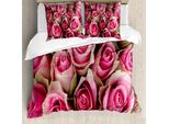 Abakuhaus Rose Copripiumino, Frische Weiche Braut, Antiacaro Adatto A Chi Soffre Di Allergie Con Federe, 200 Cm X 200 Cm - 80 X 80 Cm, Rosa Verde Chiaro
