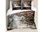 Abakuhaus Copripiumino Rustico, Foto Da Parete Effetto Consumato, Antiacaro E Anallergico Con Federe, 200 Cm X 200 Cm - 80 X 80 Cm, Cannella, Nero E Bianco