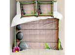 Abakuhaus Copripiumino Meditation, Motivi Spa Stone, Antiacaro, Adatto A Chi Soffre Di Allergie, Con Federe, 200 Cm X 200 Cm - 80 X 80 Cm, Multicolore
