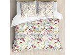 Abakuhaus Copripiumino Con Fiori, Petali Botanici Primaverili, Antiacaro, Adatto A Chi Soffre Di Allergie, Con Federe, 200 Cm X 200 Cm - 80 X 80 Cm, Multicolore