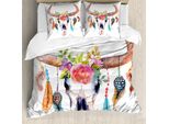 Abakuhaus Copripiumino, Teschio Di Toro, Antiacaro, Adatto A Chi Soffre Di Allergie, Con Federe, 155 Cm X 220 Cm - 80 X 80 Cm, Multicolore