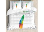Abakuhaus Copripiumino, Arcobaleno Quill Creativo, Antiacaro, Adatto A Chi Soffre Di Allergie, Con Federe, 155 Cm X 220 Cm - 80 X 80 Cm, Multicolore
