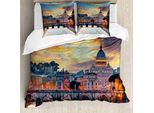 Abakuhaus Italia Copripiumino, Vista Del Vaticano Roma, Antiacaro, Adatto A Chi Soffre Di Allergie, Con Federe, 155 Cm X 220 Cm - 80 X 80 Cm, Multicolore