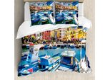 Abakuhaus Italia Copripiumino, Isola Colorata Procida, Antiacaro Adatto A Chi Soffre Di Allergie Con Federe, 155 Cm X 220 Cm - 80 X 80 Cm, Multicolore
