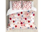 Abakuhaus Copripiumino Pesca, Frutti Di Bosco Astratto, Antiacaro, Adatto A Chi Soffre Di Allergie, Con Federe, 155 Cm X 220 Cm - 80 X 80 Cm, Multicolore