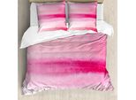 Abakuhaus Copripiumino Pesca, Pennellate, Antiacaro, Adatto A Chi Soffre Di Allergie, Con Federe, 200 Cm X 200 Cm - 80 X 80 Cm, Rosa-Rosa