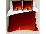 Abakuhaus Copripiumino Paesaggio, East Dubai Paesaggio, Antiacaro, Adatto A Chi Soffre Di Allergie, Con Federe, 155 Cm X 220 Cm - 80 X 80 Cm, Multicolore