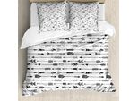 Abakuhaus Set Copripiumino Per Letti Matrimoniali In Stile Nativo Americano, Frecce Rustiche, Antiacaro, Adatto A Chi Soffre Di Allergie, Con Federe, Bianco E Nero