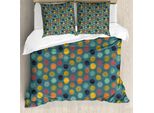 Abakuhaus Copripiumino Moderno, Cerchi Astratti Colorati, Antiacaro, Adatto A Chi Soffre Di Allergie, Con Federe, 200 Cm X 200 Cm - 80 X 80 Cm, Multicolore