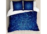 Abakuhaus Copripiumino Blu, Mosaico Pixel Deep Art, Antiacaro, Adatto A Chi Soffre Di Allergie, Con Federe, 200 Cm X 200 Cm - 80 X 80 Cm, Azzurro Blu Navy