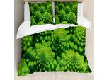 Abakuhaus Set Copripiumino Naturale Per Letti Matrimoniali, Foglie Di Broccoli E Cavoli, Antiacaro, Adatto A Chi Soffre Di Allergie, Con Federe, Verde Lime