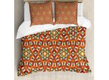 Abakuhaus Copripiumino Geometrico, Fiori Damascati, Antiacaro, Adatto A Chi Soffre Di Allergie, Con Federe, 155 Cm X 220 Cm - 80 X 80 Cm, Multicolore