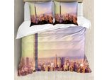 Abakuhaus Copripiumino Paesaggio, Skyline Taipei Taiwan, Antiacaro, Adatto A Chi Soffre Di Allergie, Con Federe, 200 Cm X 200 Cm - 80 X 80 Cm, Multicolore