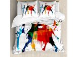 Abakuhaus Copripiumino Astratto, Elefante Selvaggio, Antiacaro Adatto A Chi Soffre Di Allergie Con Federe, 155 Cm X 220 Cm - 80 X 80 Cm, Multicolore
