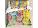 Abakuhaus Set Copripiumino Per Letti Matrimoniali, Colore Arcobaleno Geometrico, Antiacaro, Adatto A Chi Soffre Di Allergie, Con Federe, Multicolore