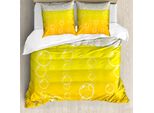 Abakuhaus Copripiumino Astratto, Bubbles Bier Makro, Antiacaro, Adatto A Chi Soffre Di Allergie, Con Federe, 155 Cm X 220 Cm - 80 X 80 Cm, Giallo Bianco