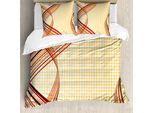 Abakuhaus Copripiumino Moderno, Strisce Curve Astratte, Antiacaro, Adatto A Chi Soffre Di Allergie, Con Federe, 200 Cm X 200 Cm - 80 X 80 Cm, Multicolore