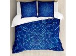 Abakuhaus Set Copripiumino Astratto Per Letti Matrimoniali, Mosaico A Spirale Con Pois, Antiacaro, Adatto A Chi Soffre Di Allergie, Con Federe, Blu Violetto E