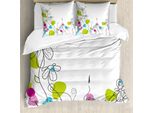 Abakuhaus Copripiumino Con Fiori, Margherite E Boccioli Primaverili, Antiacaro, Adatto A Chi Soffre Di Allergie, Con Federe, 155 Cm X 220 Cm - 80 X 80 Cm, Multicolore