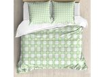 Abakuhaus Copripiumino Astratto, Petali Di Margherita, Antiacaro, Adatto A Chi Soffre Di Allergie, Con Federe, 155 Cm X 220 Cm - 80 X 80 Cm, Verde Menta