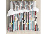 Abakuhaus Copripiumino Astratto, A Righe, Antiacaro, Adatto A Chi Soffre Di Allergie, Con Federe, 155 Cm X 220 Cm - 80 X 80 Cm, Multicolore