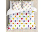Abakuhaus Copripiumino Geometrico, Allegro, Design A Pois, Antiacaro, Adatto A Chi Soffre Di Allergie, Con Federe, 155 Cm X 220 Cm - 80 X 80 Cm, Multicolore
