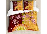 Abakuhaus Copripiumino Con Fiori, Fiori Di Sakura Asiatici, Antiacaro, Adatto A Chi Soffre Di Allergie, Con Federe, 200 Cm X 200 Cm - 80 X 80 Cm, Rosa Baby Marigold