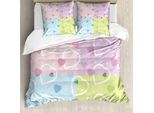 Abakuhaus Valentine Copripiumino, Cuori Colorati, Antiacaro, Adatto A Chi Soffre Di Allergie, Con Federe, 155 Cm X 220 Cm - 80 X 80 Cm, Multicolore