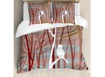 Abakuhaus Copripiumino Wald, Uccellino Su Foglia Senza Foglie Ast, Antiacaro, Adatto A Chi Soffre Di Allergie, Con Federe, 200 Cm X 200 Cm - 80 X 80 Cm, Multicolore