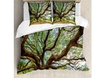 Abakuhaus Copripiumino Naturale, Big Regen-Baum Thailandia, Antiacaro, Adatto A Chi Soffre Di Allergie, Con Federe, 200 Cm X 200 Cm - 80 X 80 Cm, Marrone Verde