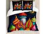 Abakuhaus Copripiumino Fantasia, Castelli Orientali E Luna, Antiacaro E Anallergico, Con Federe, 155 Cm X 220 Cm - 80 X 80 Cm, Multicolore